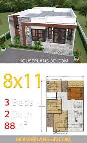 house design 8x11 with 3 bedrooms full plans house plans 3d house construction plan my house plans small house design plans