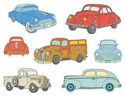 Digital Vintage Car Clip Art Antique Car Clipart Retro Car Etsy Retro Cars Antique Cars Old Cars