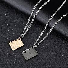Promotii & oferte lantisoare de pana la 50%. Lantisoare Cuplu Stainless Steel Pandantiv Love Story Accessories For You