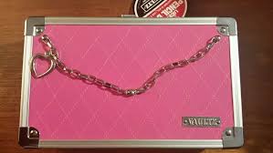 New Pink Vaultz Pencil Box With Key Lock Heart Chain Diamond Pattern Ladies Diamond Pattern Heart Chain Pencil Boxes