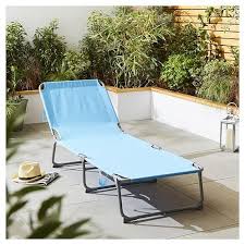 Tesco Direct Aqua Folding Sun Lounger Sun Lounger Folding Sun Loungers Lounger