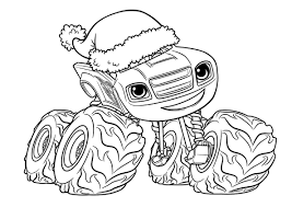 Blaze And Christmas Hat High Quality Free Coloring From The Category Blaze And The Monster Machines More Printable Pictures On Our Website Dibujos Colores