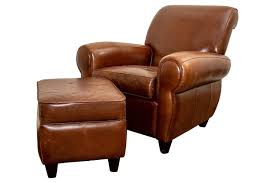 A modern take on the nineteenth century club chair. French Style Leather Club Chair And Ottoman 87638 Black Rock Galleries