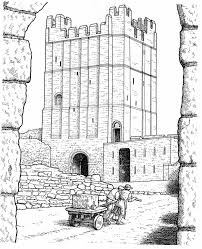 Richmond Castle Detailed Coloring Pages For Grown Ups Castle Coloring Page Detailed Coloring Pages Coloring Pages For Grown Ups