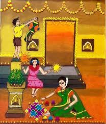 It is difficult for anyone who doesn't belong to any of the palace societies to understand their communication or message. 19 Festivals Ideas Indian Art Paintings Indian Art Diwali Drawing