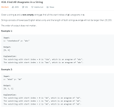Maybe you would like to learn more about one of these? Find All Anagrams In A String Programmer Sought