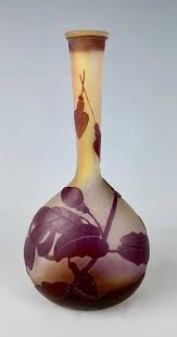 Galle Cameo Glass Banjo Vase C 1900 Glass Galle Vase