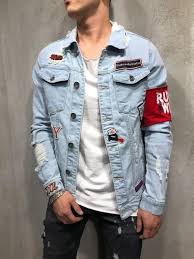 Black And Blue Split Denim Jacket Check Us Out Free Us Shipping On Orders Of 100 Or More Streetwear Jackets Mens Fashion Jeans Stylish Mens Fashion