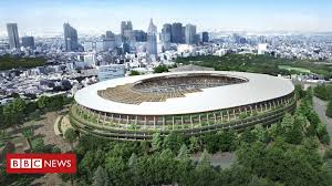 Olympic park, national stadium (called the bird's nest) at night. Tokyo Olympic Stadium No Place Found For Cauldron Bbc News