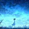 Anime blue rain boy landscape male wallpaper 1447x2047. 1