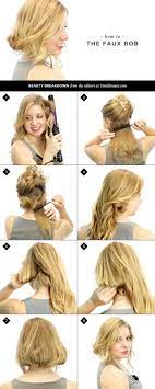 How To Make Long Hair Short Faux Bob Hair Tutorials Pretty Designs Lange Haare Kurzhaarfrisuren Frisur Hochzeit