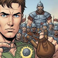 David and Goliath: A Legendary Biblical Battle Comic Strip