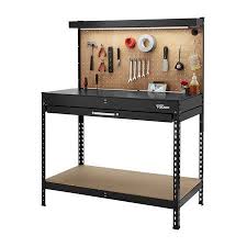 Hyper Tough 46 Inch Easy Assembly Workbench With Led Light Peg Hooks And Drawer Liners Walmart Com Drawer Liner Peg Hooks Workbench