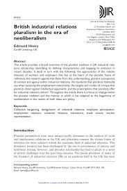 Workers' rights as in section 20 (1a) industrial relations act 1967: Pdf British Industrial Relations Pluralism In The Era Of Neoliberalism