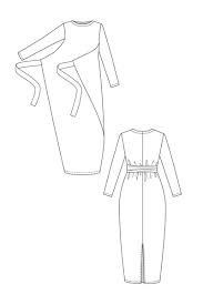 Slim skirt and a vent at the back. Digital Kielo Wrap Dress Sewing Pattern Shop Oliver S