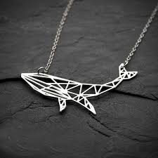 Geometric Whale Necklace Whale Necklace Geometric Pendant Necklace Geometric Necklace
