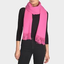 Acne studios camel brown narrow fringed scarf is crafted from pure wool and finished with a label across one corner. Acne Studios Canada Narrow New Scarf In Neon Pink Wool Lyst