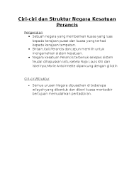 Sistem pemerintahan dan pentadbiran negara malaysia 1. Doc Ciri Ciri Dan Struktur Negara Kesatuan Perancis Syahierah Balqis Academia Edu