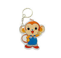 Custom logo Cartoon Keychain Plastic Pvc hang Tag Barcode Printing RFID NFC  Tags Plastic Key Card with Metal Ring