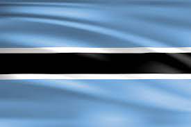 The national flag of botswana consists of a light blue field cut horizontally in the centre by a black stripe with a thin white frame. Botswana Fahne Wagrati