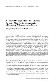 Pdf Cognitive Development In Gifted Children Toward A More
