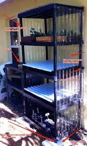 Mini Greenhouse Out Of Shelving Unit And Polycarb Roofing Material Serre Jardin Aquaponie Astuce Jardin