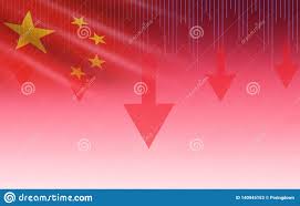 China Shanghai Stock Market Crisis Red Price Arrow Down