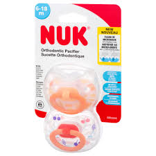NUK Pacifier, Orthodontic, Silicone, 6-18 m