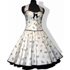 Bis zu −71% tankinis von 10 marken bestseller 2021 bei stylight » jetzt zugreifen! 50er Jahre Kleid Zum Petticoat Brautkleid Zur Rockabillyhochzeitweiss Schwarze Wolkchen Tanzkleid Der 50er