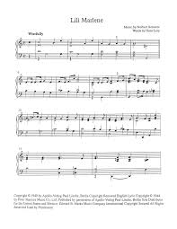 Lilli Marlene (lili Marleen) (arr. Robert Blond by Marlene Dietrich Sheet  Music for Piano Solo at Sheet Music Direct