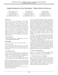 Pdf Haptic Systems In User Interfaces State Of The Art Survey