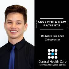 Meet Dr. Kevin Fox-Chen, Chiropractor at Central Health Care. Kevin  compliments his manual therapy with a combination of acupuncture,  modalities and rehabilitation exercises to help his patients achieve their  goals. Whether it