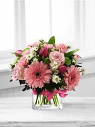Pink Flowers In A Vase Blooming Vision Bouquet Ftd B29 4805 Fresh Flowers Arrangements Floral Arrangements Flower Arrangements