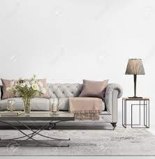 Check out sofas and couches at value city furniture—the perfect pieces to complete your living room furniture. Contemporary Elegant Chic Living Room With Grey Tufted Sofa Stock Photo Picture And Royalty Free Image Image 47692410