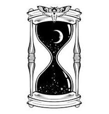 Hand Drawn Line Art Hourglass With Moon And Stars Vector Hourglass Tattoo Hourglass Drawing Boho Art