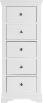 White narrow tall chest of drawers. Steward White Wooden 5 Drawer Narrow Chest 295 71 Go Furniture Co Uk