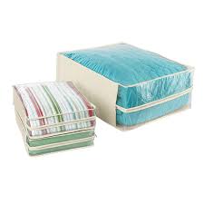 Obviously, don't store it in your damp basement. Natural Cotton Peva Storage Bags The Container Store