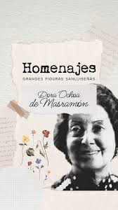 🔵 Recordamos a grandes figuras sanluiseñas #Hoy Dora Ochoa de Masramón ,  Nacida en Concarán, el 3 de febrero de 1908, dedicó toda su vida a la  docencia primaria y secundaria. , 🌺Además, desarrolló una ...