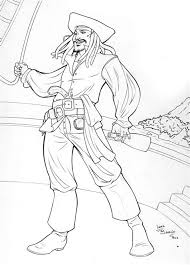 The coloring sheet features jack sparrow, the legendary pirate of the series. Jack Sparrow Coloring Pages Learny Kids
