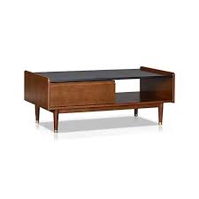 Musehomeinc Solid Wood Rectangle Coffee Table With Storage Drawer Mid Century Modern Designed C Rectangle Coffee Table Wood Coffee Table Coffee Table Rectangle
