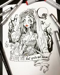 Inktober 2 Emily Tim Burton Tattoo Tim Burton Corpse Bride Tim Burton Drawings Style