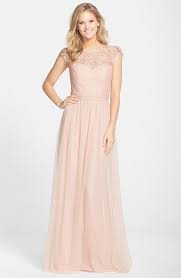 Amsale Lace Tulle Cap Sleeve Gown Nordstrom Perfect Bridesmaid Dress Blush Bridesmaid Dresses Pink Bridesmaid Dresses