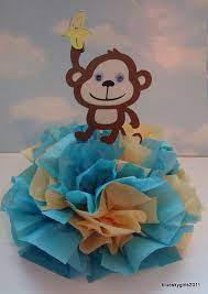 Monkey Baby Centerpiece Decoration Kit Diy Complete Birthday Etsy Festa Infantil Festa Animais