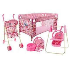 Baby Doll Furniture And Accessories Graco Total Nursery Doll Furniture Playset W Accessories Qvc Baby Doll Furniture Baby Doll Accessories Baby Doll Crib