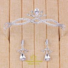 Shining Elegant Alloy Rhinestones Tiaras Earrings Vampal