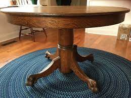 Get up to 70% off now! Antique Tiger Oak Claw Foot Round Dining Table 40 45 41 Dining Table Round Living Room Table Oval Table Dining