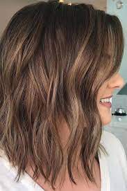 Brunette Balayage Wavy Hair Brown Highlights Long Bob Wavy Hairstyles Medium Balayage Brunette Hair Styles