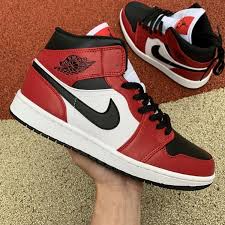 Jordan 1 Mid Se White Hyper Royal Black Smoke Grey Men S Shoe Jordan 1 Mid Chicago Toe In 2020 Nike Red Sneakers Air Jordans Retro Red Sneakers
