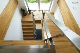 Faltwerktreppe Aus Eiche Geburstet Und Geolt Mit Podest Mit Gelander Aus Edelstahl Treppenbau Plath Ihr Treppenprofi In Treppenbau Faltwerktreppe Treppe