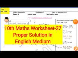 Also multiple choice questions based worksheets help students in learning in depth concepts while out of. Class 10 Maths Worksheet 27 Solution Class 10 Worksheet English Medium 10th Maths Worksheet 27 Youtube